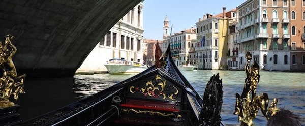 Gondola ride under Ponte di Rialto Venice e1270659329218 Honeymoon Travel &ndash; Venice,  Italy
